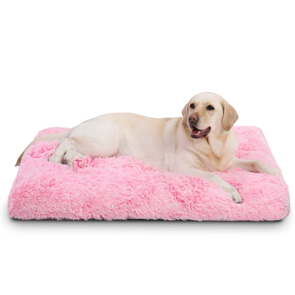 Vonabem XL dog bed pink plush material for cozy naps