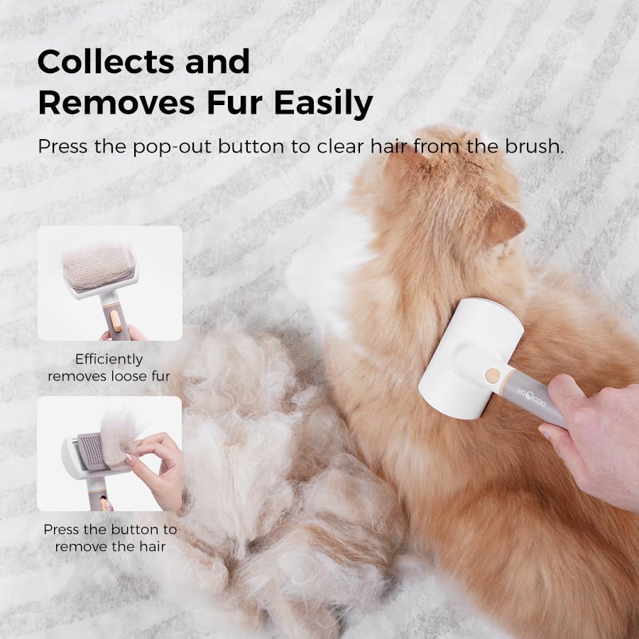 Voocoo easy-clean hair release button helps tidy fur quickly after brushing