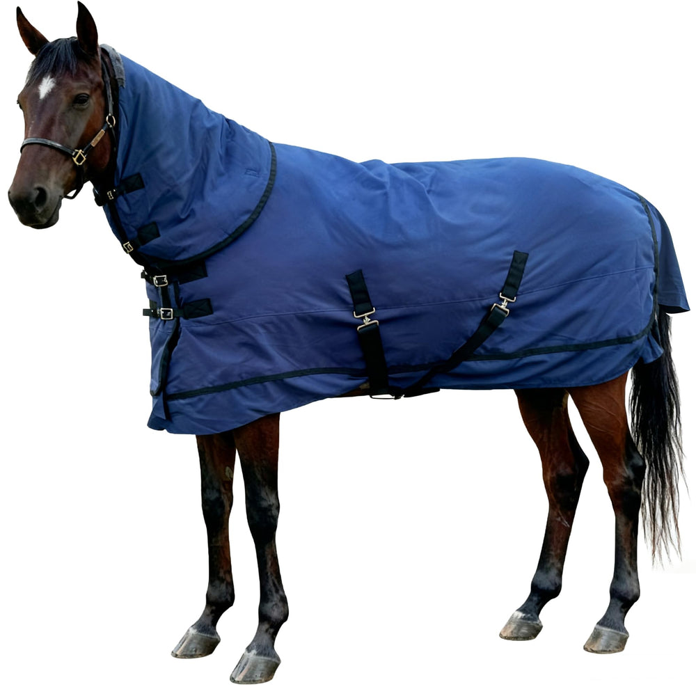 Vortexain horse blanket 1600D polyester outer protects against damp turnout.