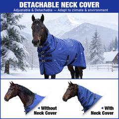 Vortexain horse blanket belly wrap provides secure full-body coverage.
