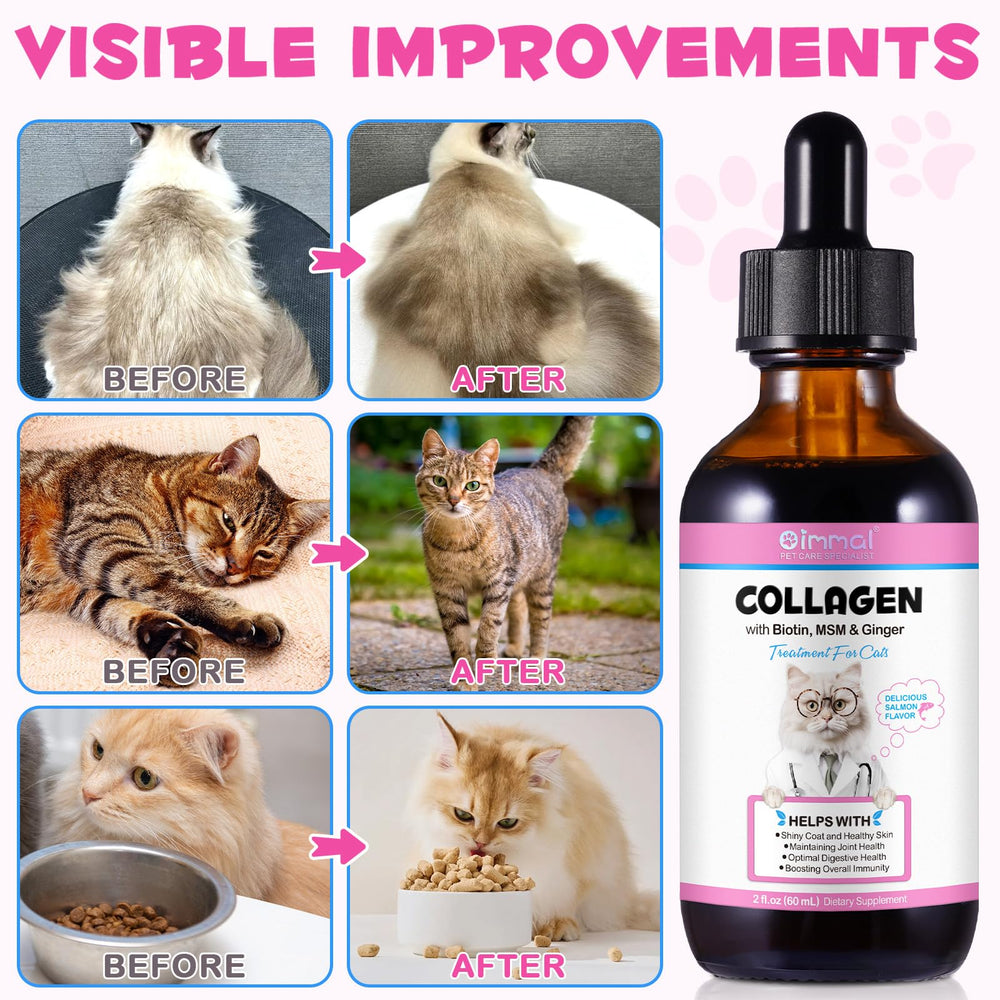 Vosifsdiy Cat Collagen bottle side view showcases premium liquid formula