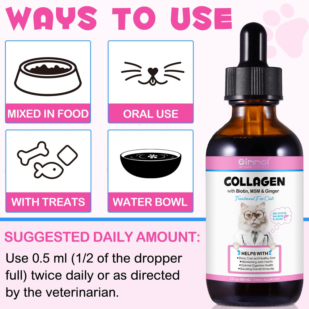 Vosifsdiy Cat Collagen drops in food bowl for easy mixing