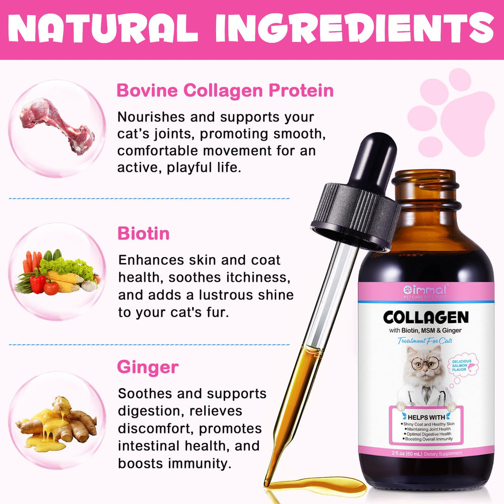 VOSIFSDIY cat collagen liquid drops dropper for straightforward administration in meals.