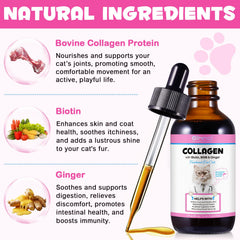 VOSIFSDIY cat collagen liquid drops dropper for straightforward administration in meals.