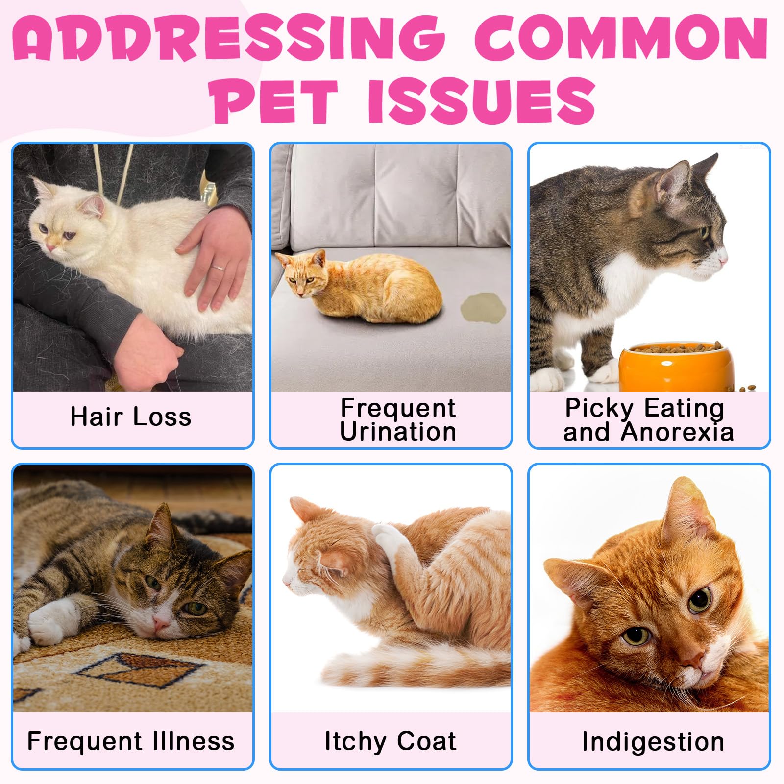 VOSIFSDIY cat skin coat health with biotin improves coat shine and soothe itchy skin.