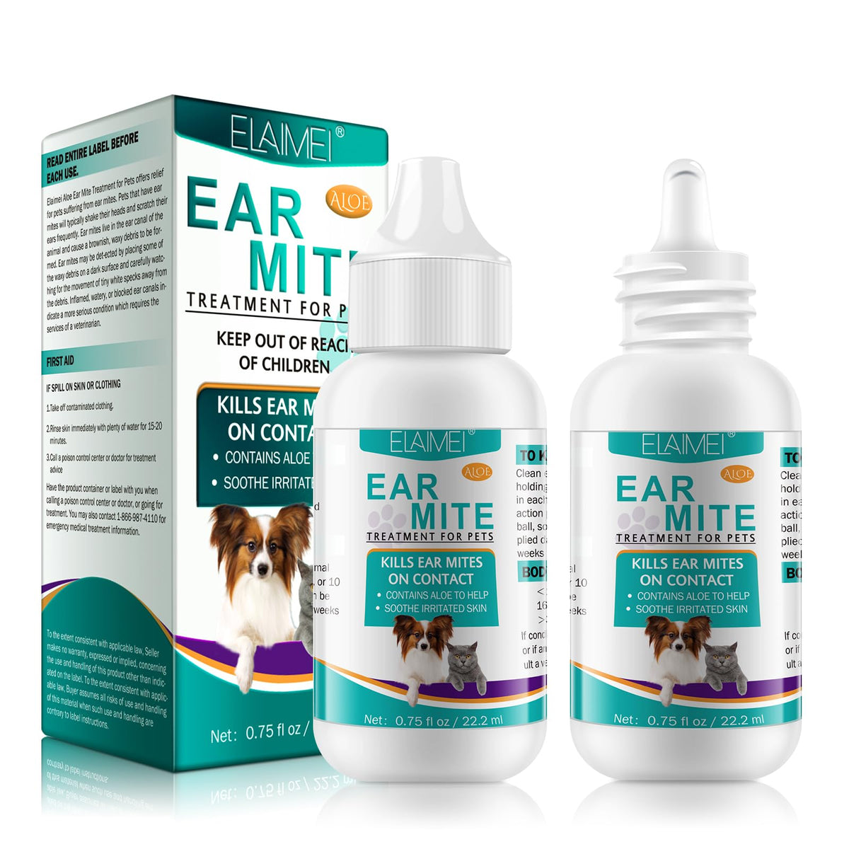 VOSIFSDIY ear mite treatment bottle pour illustrates easy application