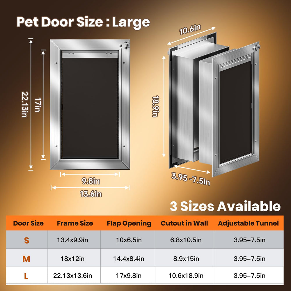 VOSOIR dog door flap closeup highlights magnetic seals for weatherproofing