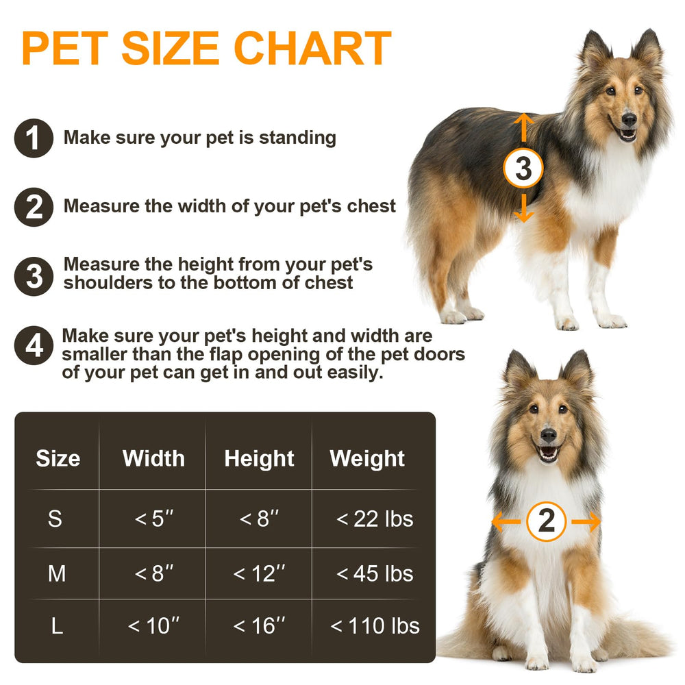 VOSOIR pet door suitable for dogs up to 45 pounds.