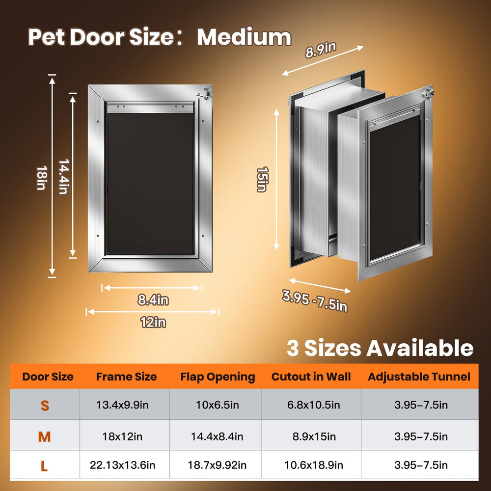 VOSOIR dog door with two magnetic flaps enhances insulation and sealing.