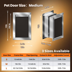 VOSOIR dog door with two magnetic flaps enhances insulation and sealing.