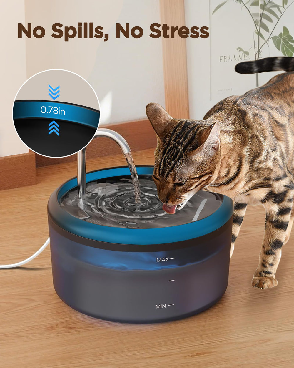 VOUAAOOD 2.4L waterer capacity reduces frequent refills