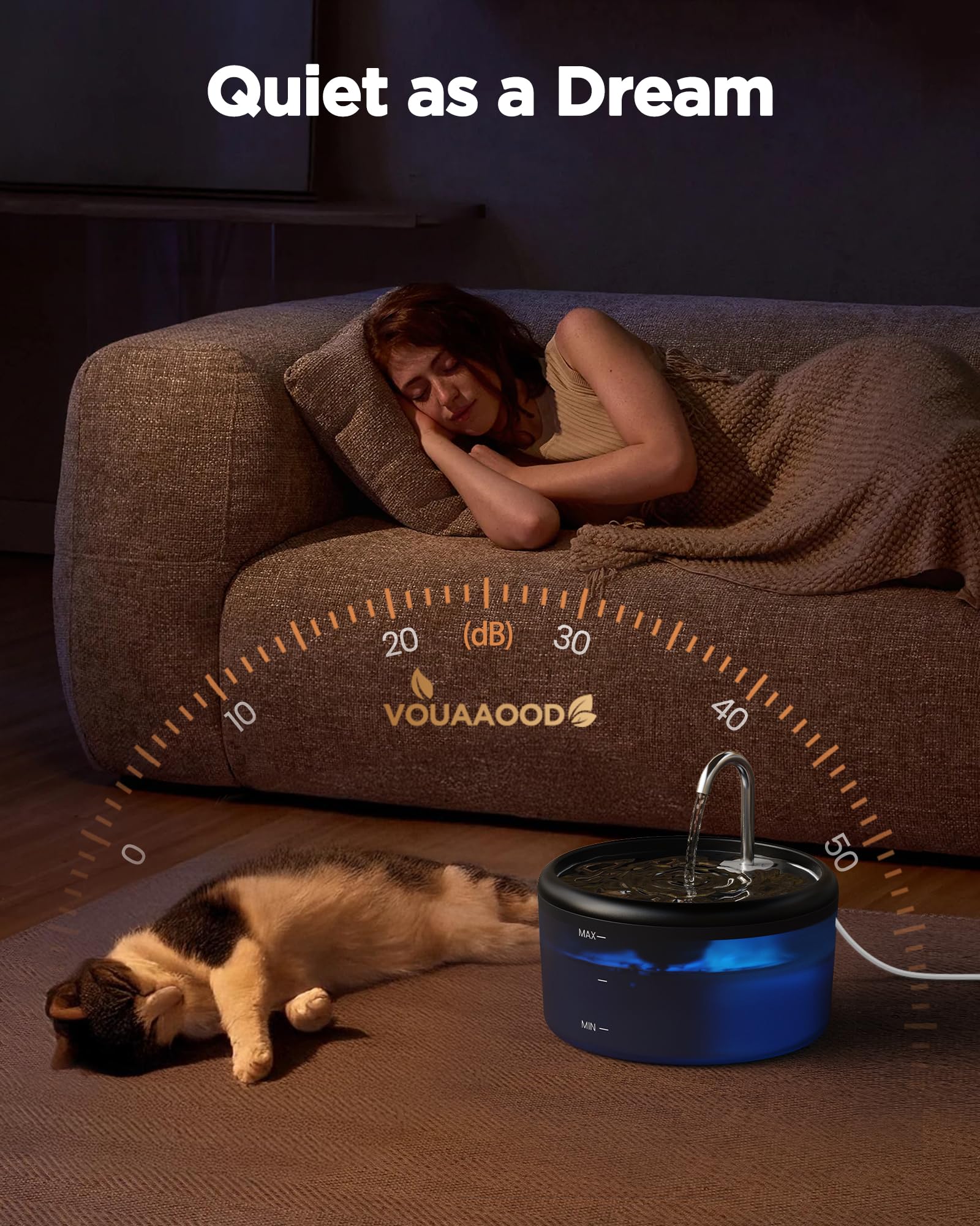 VOUAAOOD Cat Fountain filter system keeps water clean and fresh