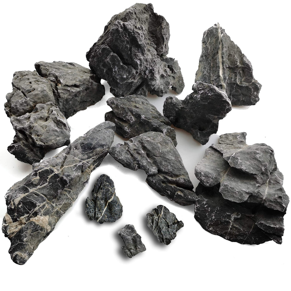 Voulosimi Seiryu rock aquarium decor shows natural stripes for realism