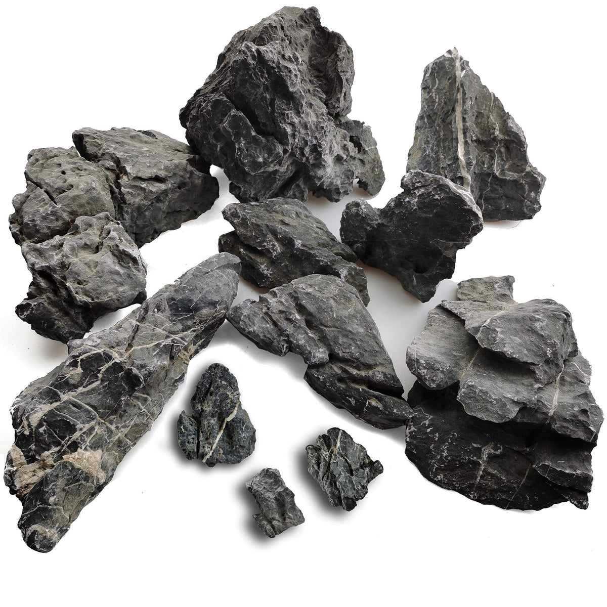 Voulosimi Seiryu rock aquarium decor shows natural stripes for realism