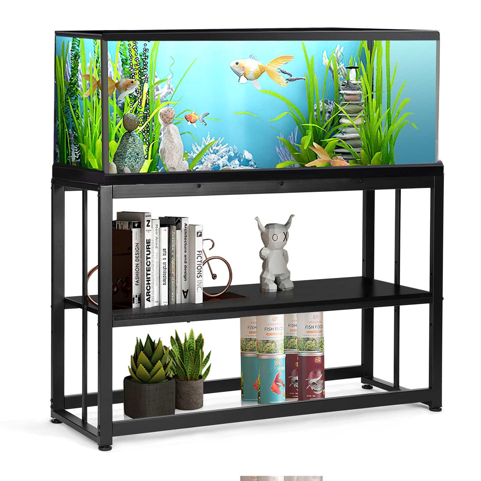 VOWNER 55-75 gallon tank stand front view shows sturdy steel build for safe display