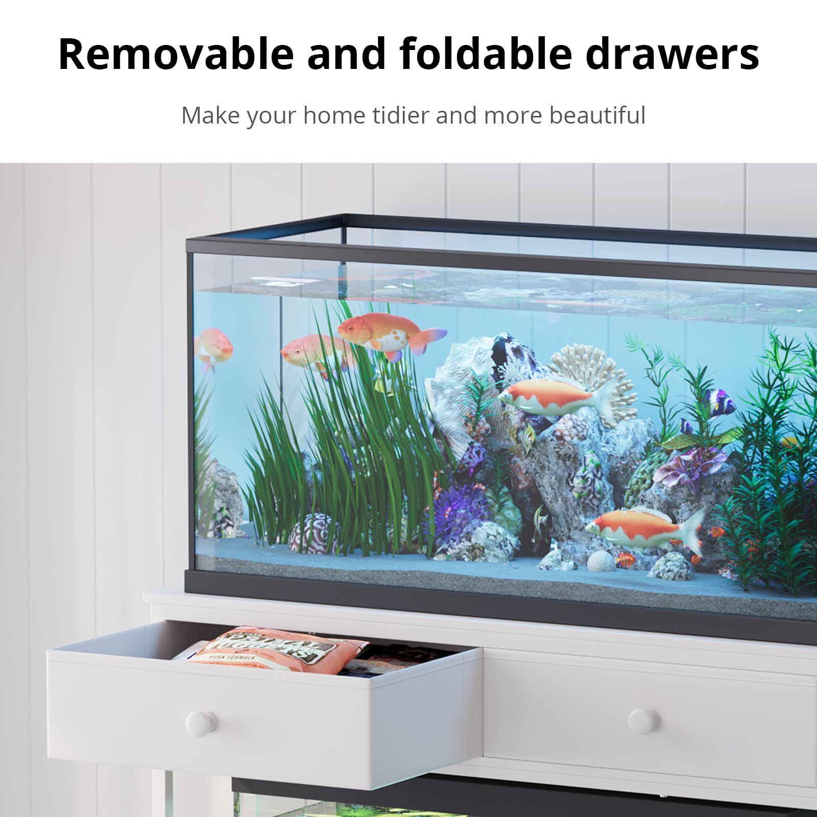 VOWNER double-tank bottom section accommodates a reptile tank.