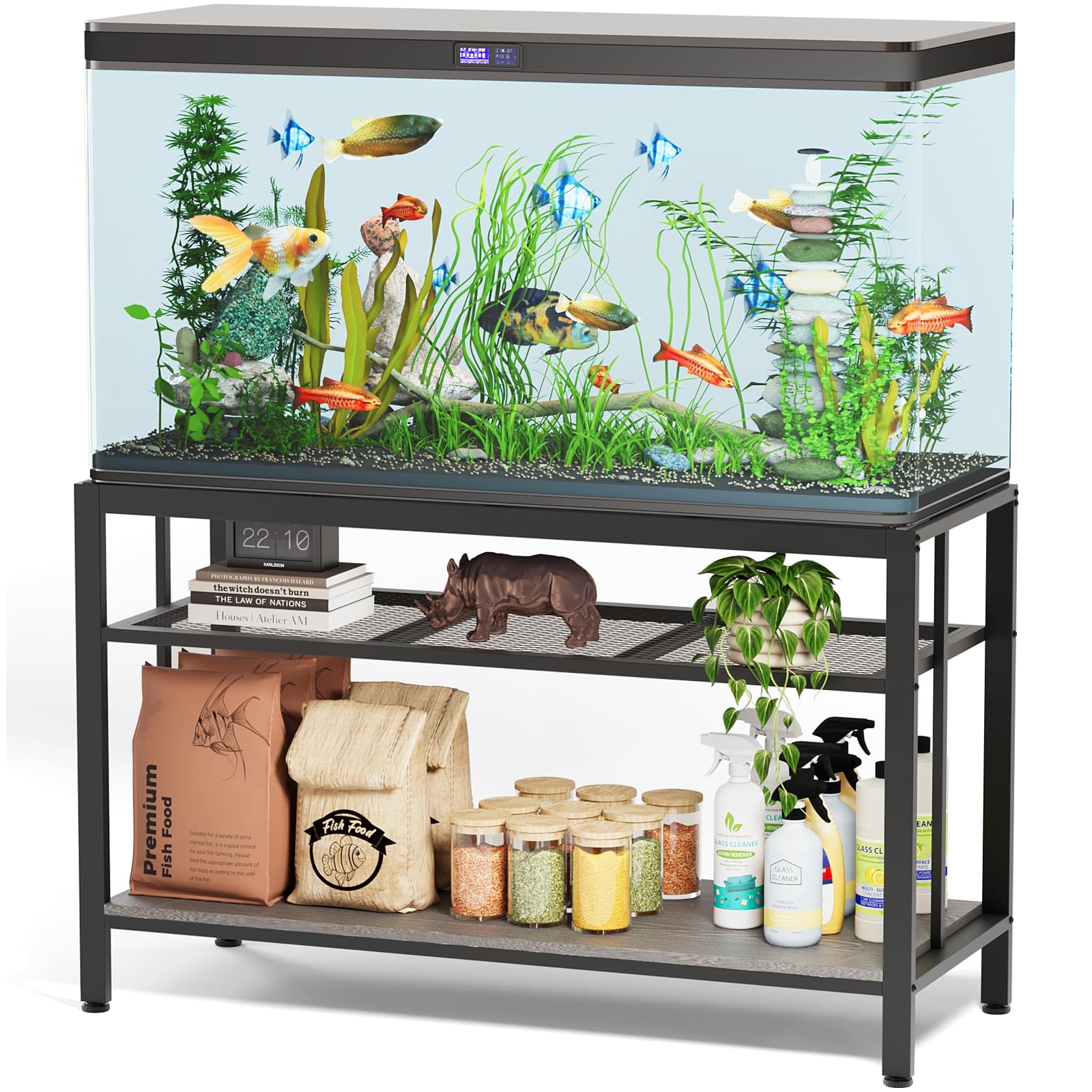VOWNER fish tank stand front view shows sturdy support for large aquariums.