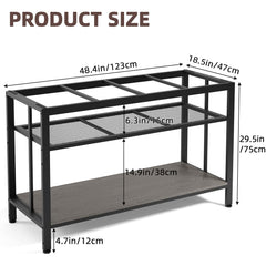 VOWNER fish tank stand side view highlights wobble-free stability.