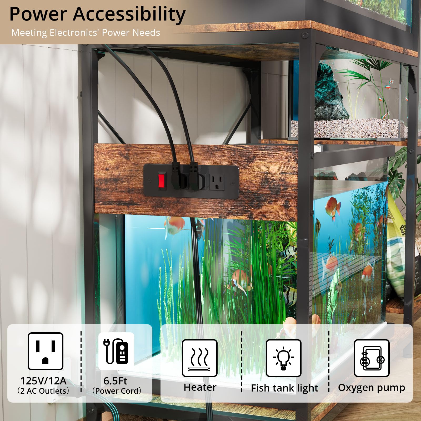 VOWNER reversible design allows left- or right-side shelves configuration.