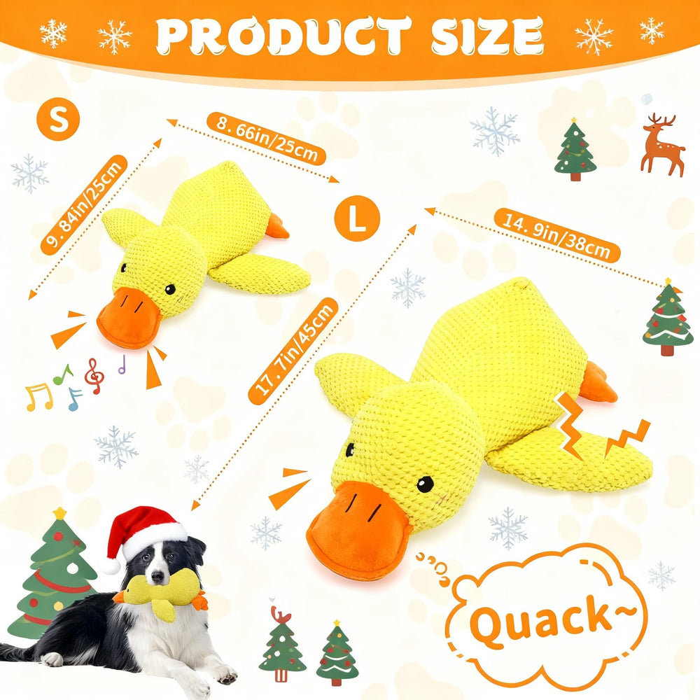VOXGET Calming Duck Toy pineapple velvet surface, gentle teeth-cleaning.