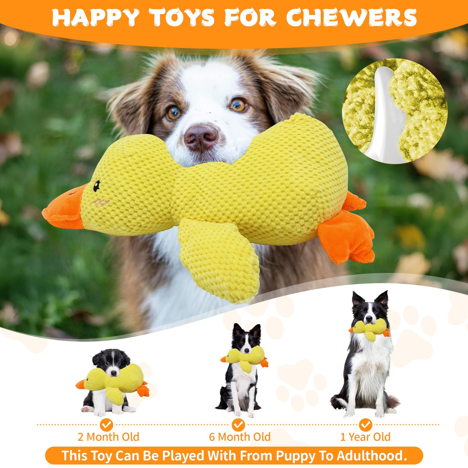 VOXGET duck toy cuddle time yellow ideal for quiet bonding