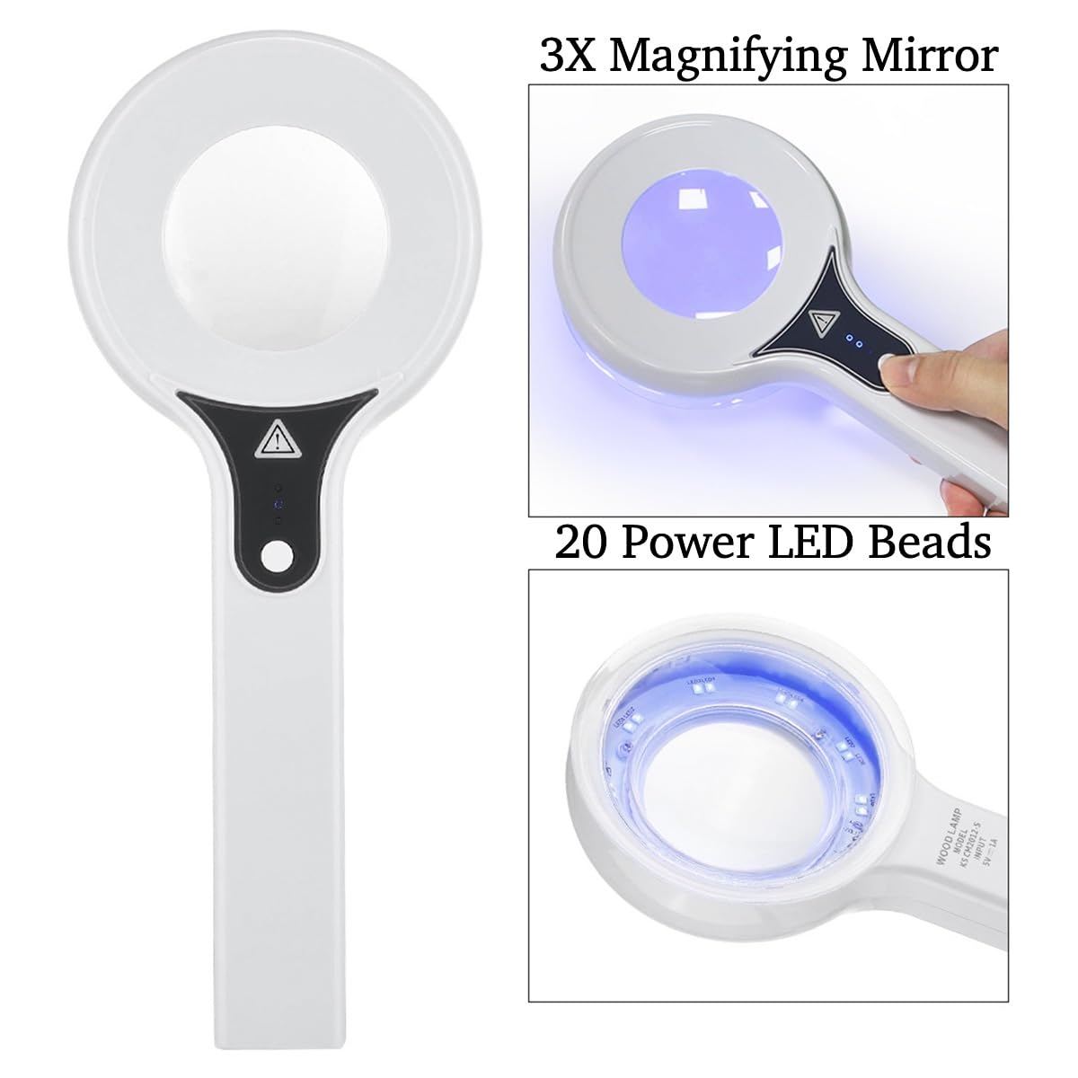 VQP Portable Woods Lamp in use for at-home skin analysis and pet urine checks