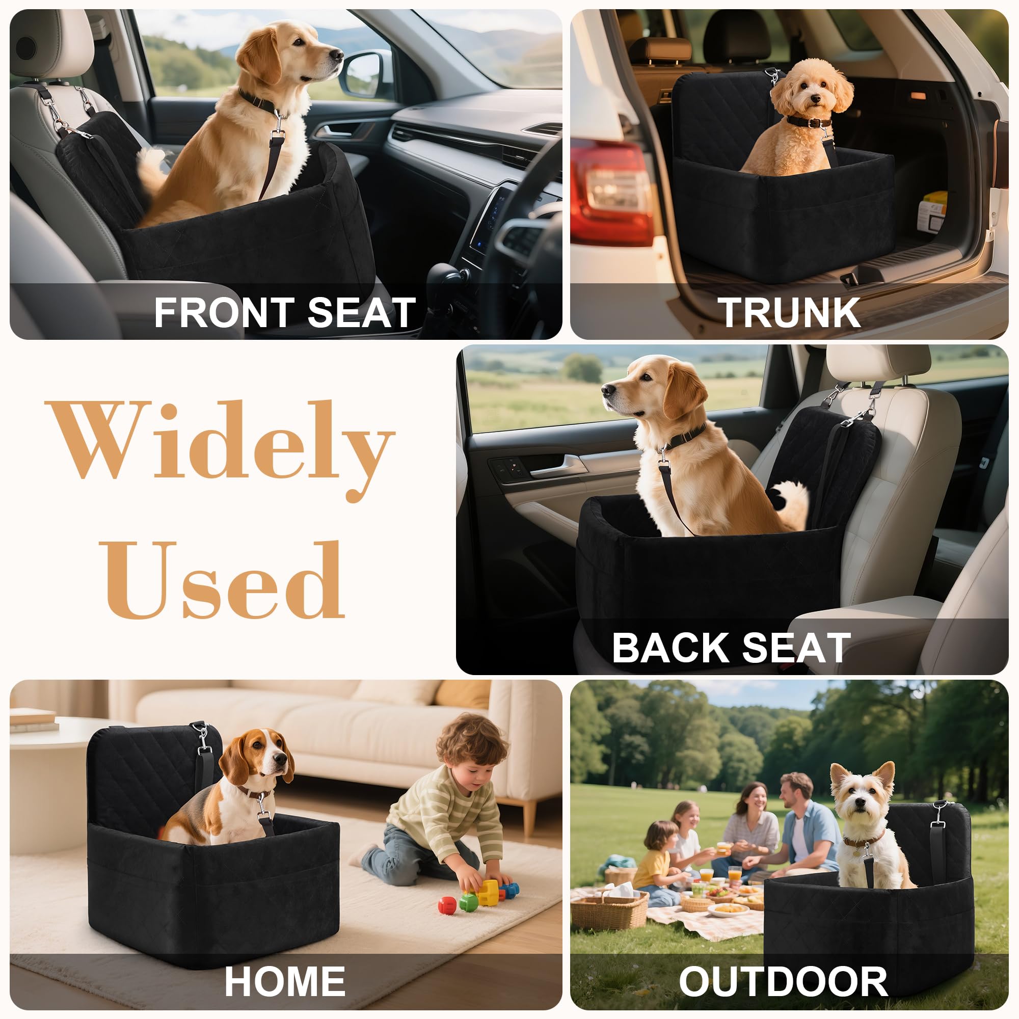 VSAPRDT dog car seat height-6in offers adjustable elevation for comfy rides
