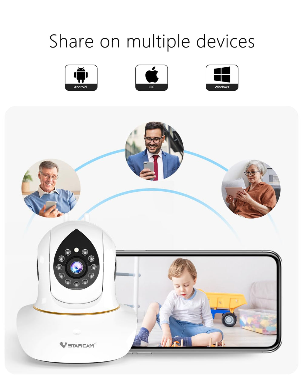 VSTARCAM real-time two-way audio lets you comfort pets remotely.