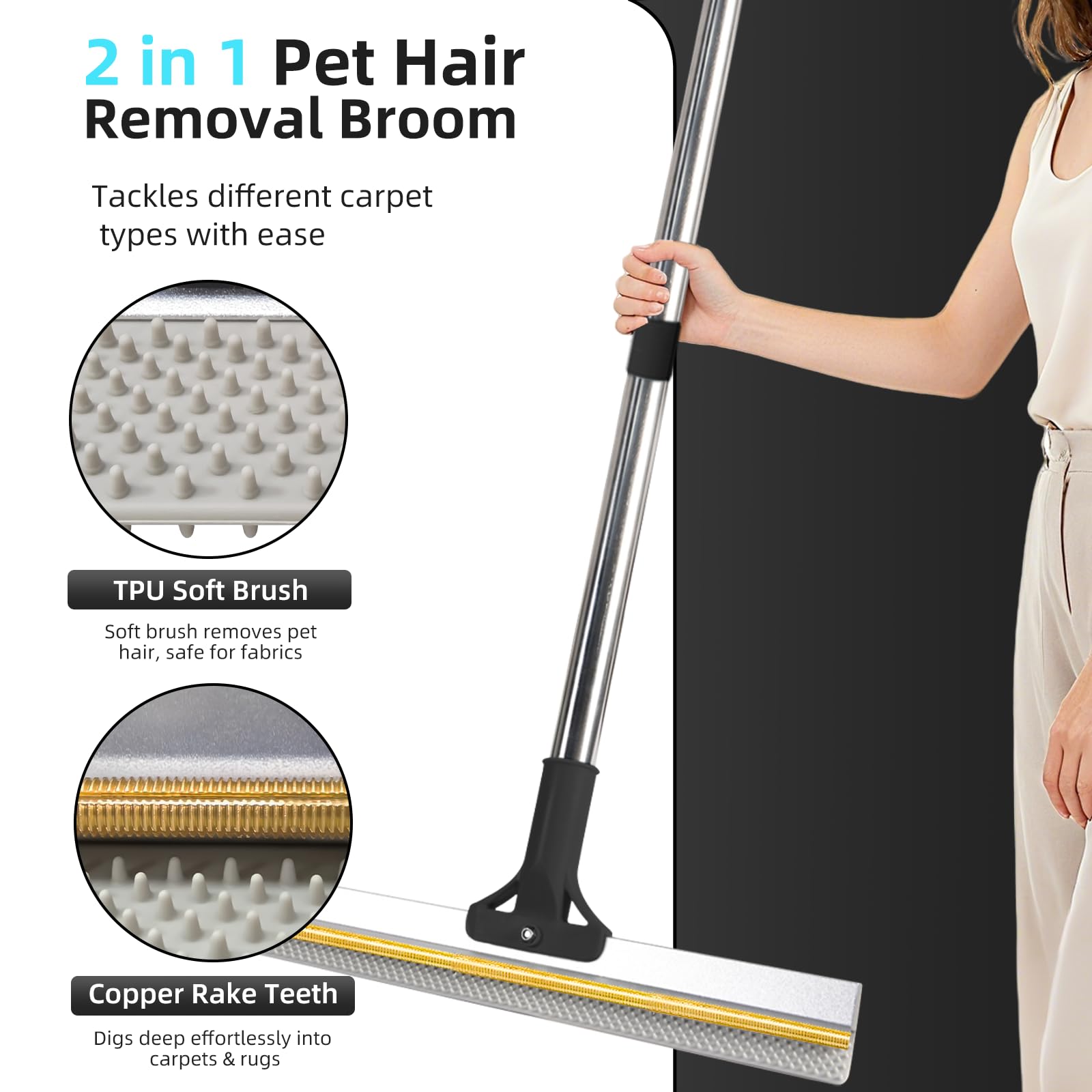 VTOPVMAX adjustable handle extended for reaching under furniture