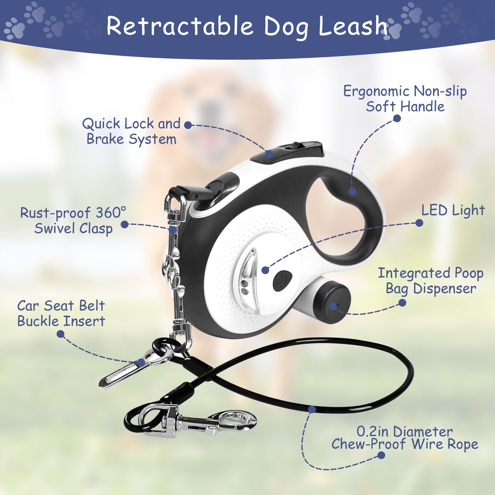 VTOPVMAX chewproof steel cable end reduces chew risk during play