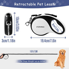VTOPVMAX leash featuring a rust-resistant swivel hook for smooth retraction.