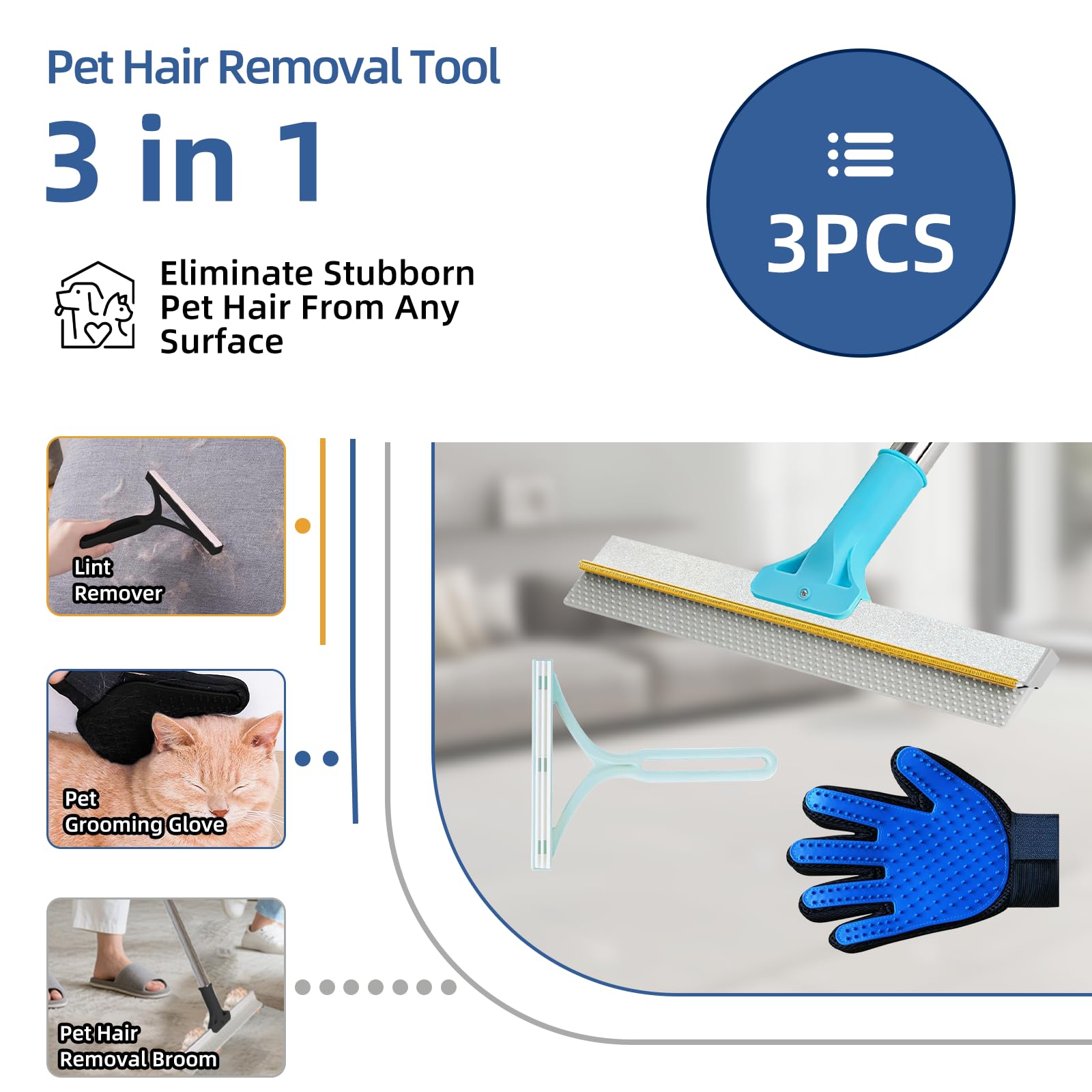 VTOPVMAX pet hair removal kit grooming glove collects loose fur during cuddles