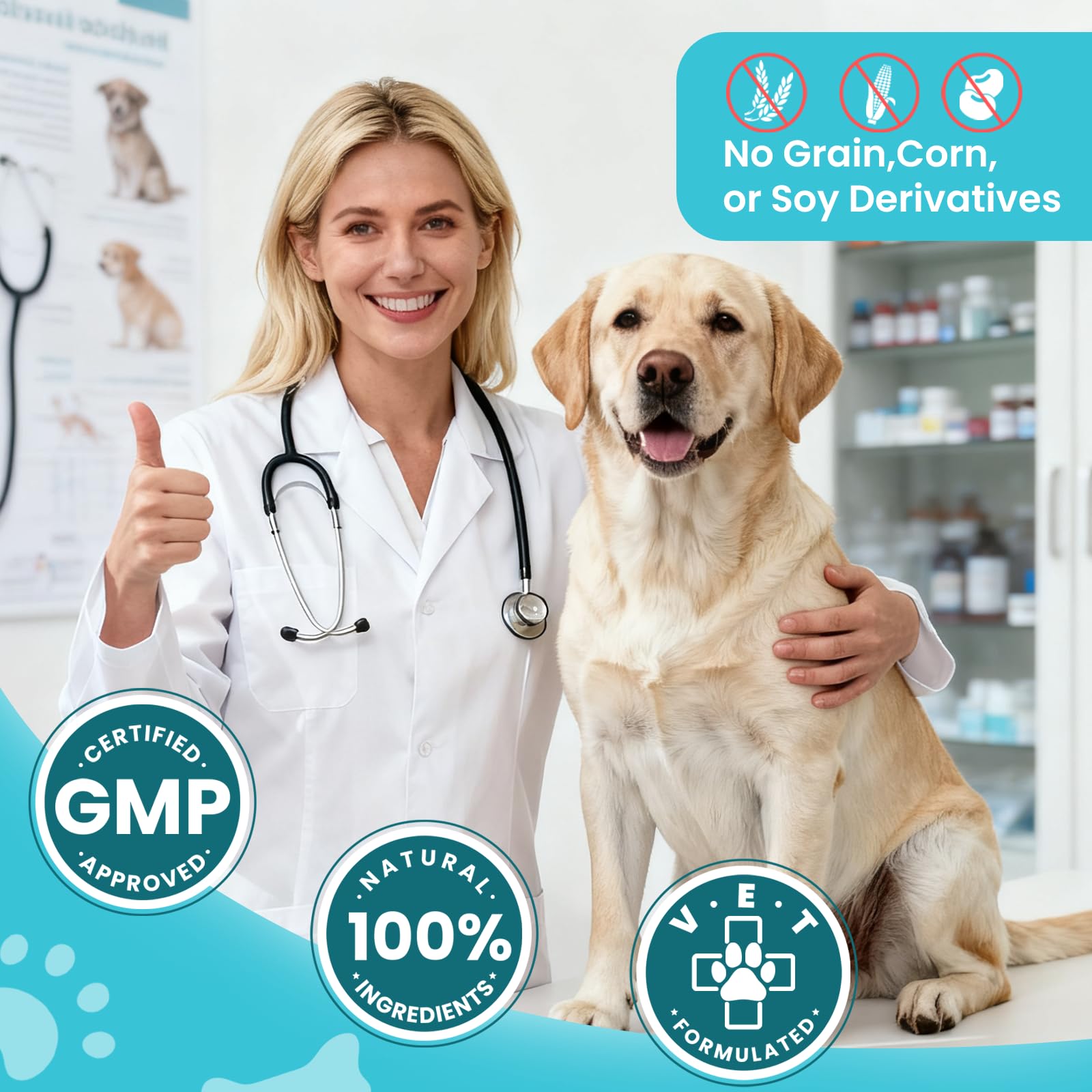 VUN Dog Anal Gland Chews soft, chicken-flavored chews ideal as a daily treat.