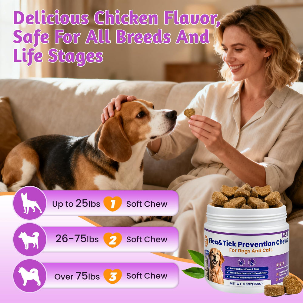 VUN dog flea tick chews digestive support with pumpkin and vinegar