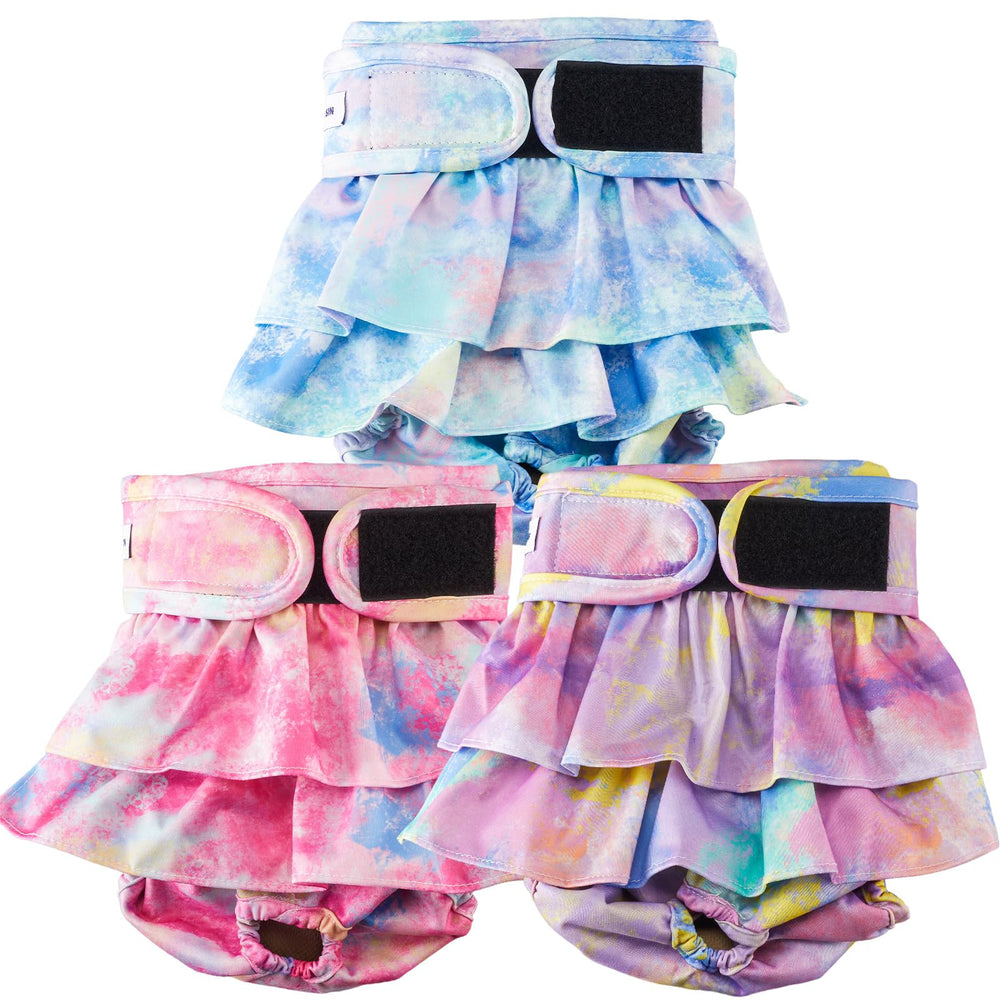 VUNCESSIN reusable dog diapers female pattern 1, stylish leak-preventing fit for home use.