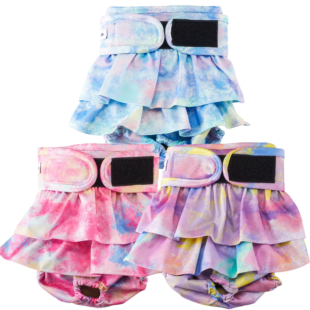 VUNCESSIN reusable dog diapers female pattern 1, stylish leak-preventing fit for home use.
