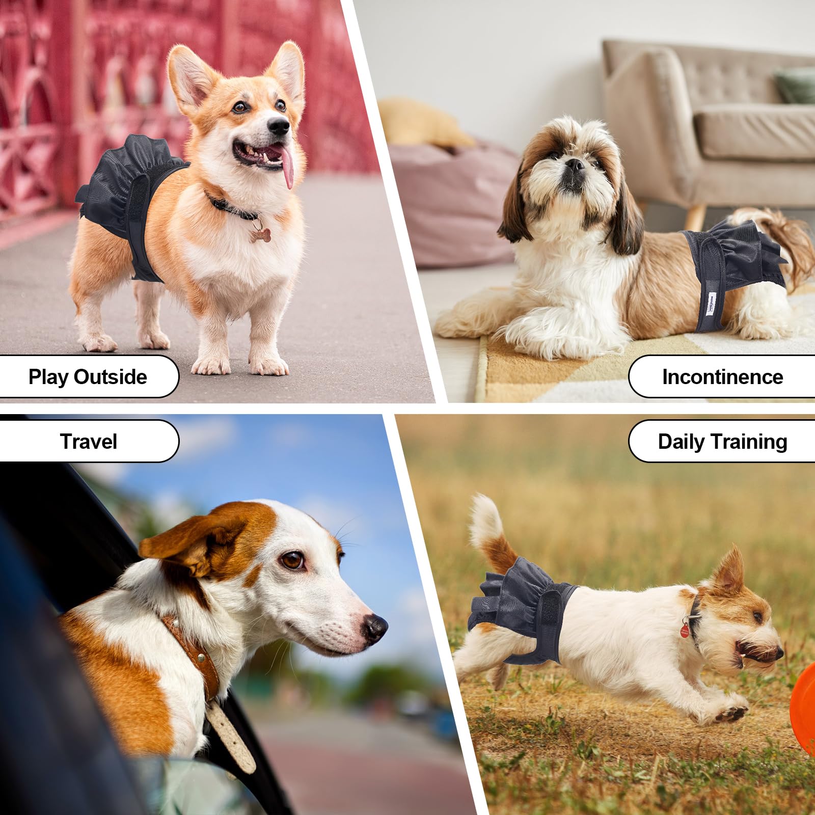 VUNCESSIN durable, machine-washable dog diaper for daily use