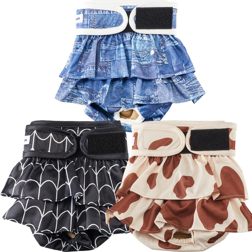 VUNCESSIN reusable female dog diaper pattern A provides leak protection with a stylish look