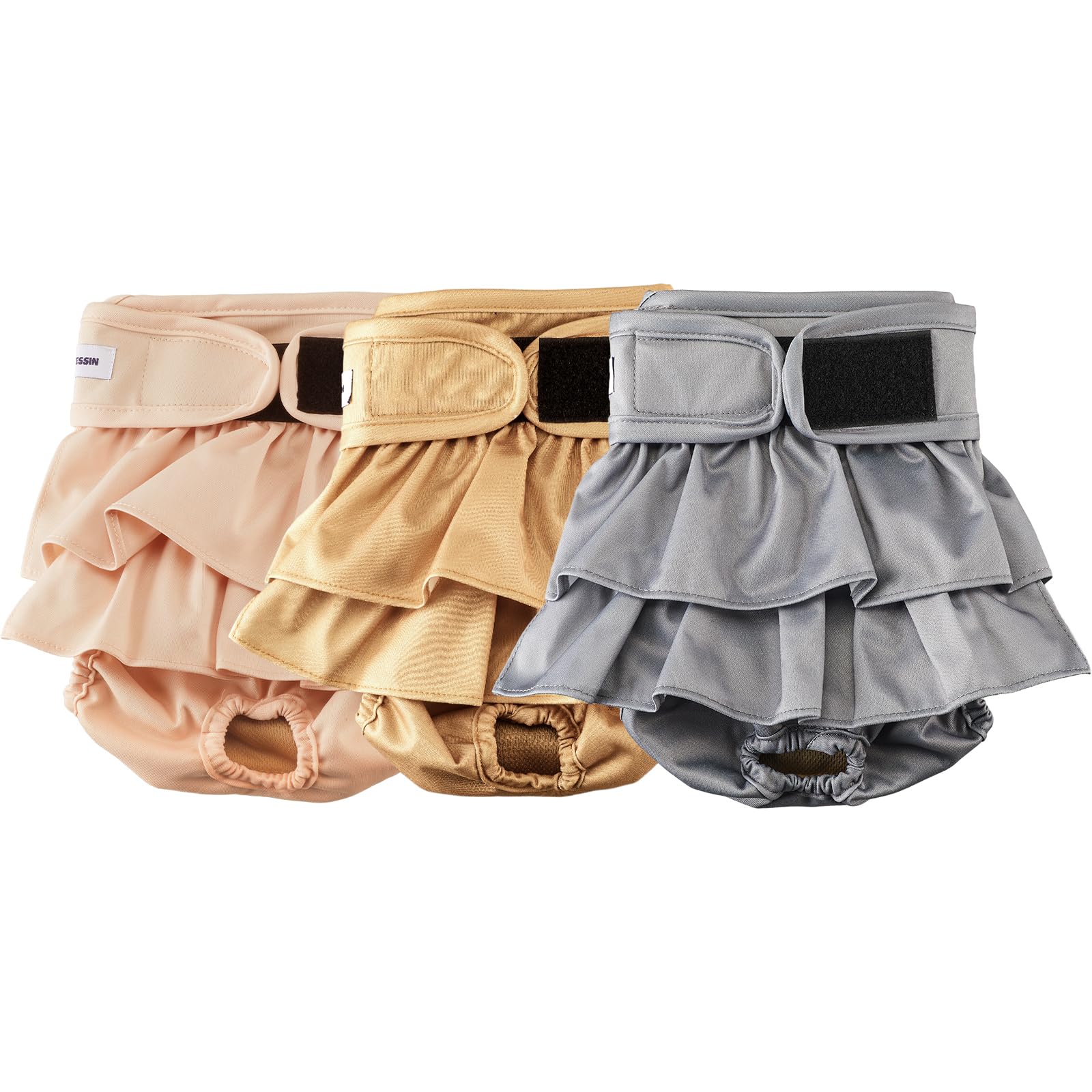 VUNCESSIN reusable dog diapers with 3 patterns offer stylish protection for daily wear.
