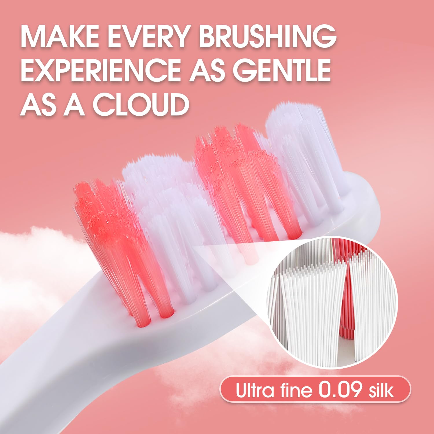 VVHOMIFE dual-bristle system inner firm outer soft protects gums
