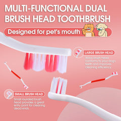 VVHOMIFE dog toothbrush with 60-degree wavy bristles for deeper cleaning along gum line
