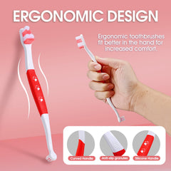VVHOMIFE ergonomic S-shaped handle reduces wrist strain during brushing