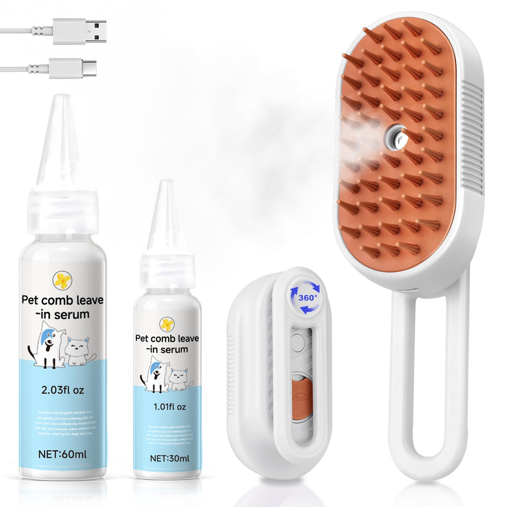 VVVVVW Steam Brush front view shows compact design for quick grooming.