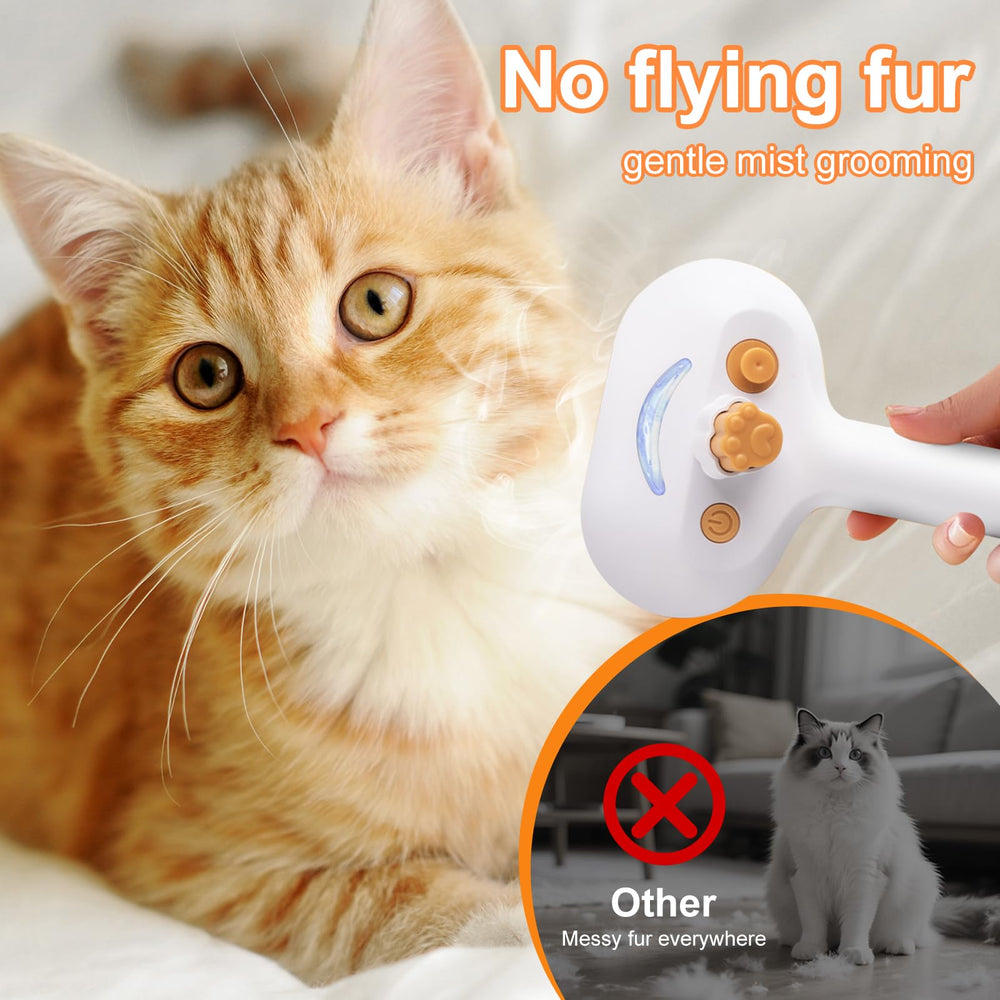 vvwvvw cat steam brush bristles protected by gel for skin-safe hair removal