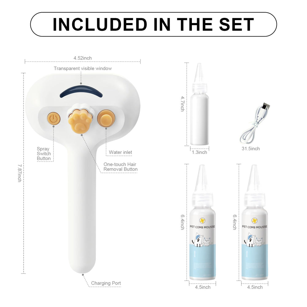 VVWVVW easy-cleanup-after-grooming demonstrates quick bristle clearing post-use.