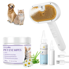 VVWVVW pet steam brush ready for dog grooming and shedding control.