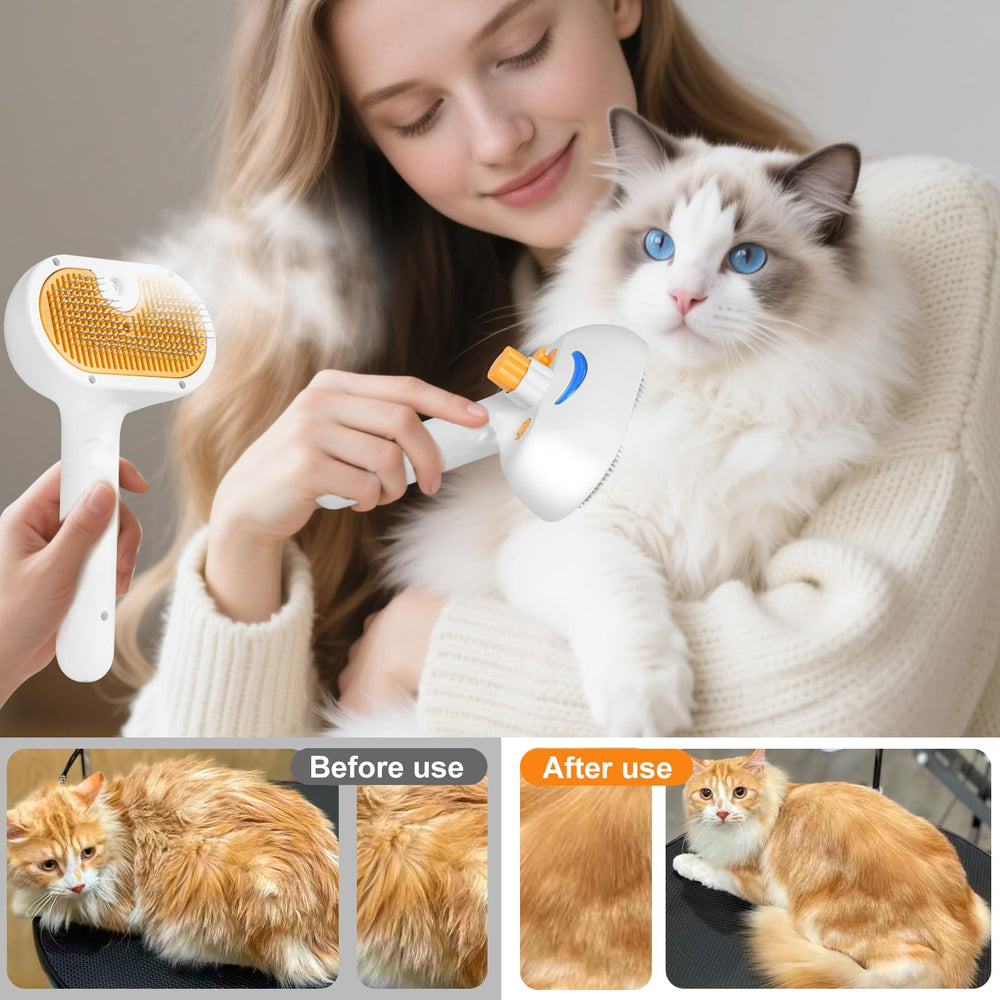 VVWVVW Pet Steam Brush lightweight-design emphasizes portability for on-the-go grooming