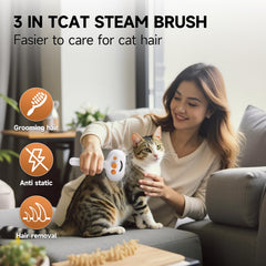 VVWVVW undercoat brush for cats demonstrates dematting action and comfort
