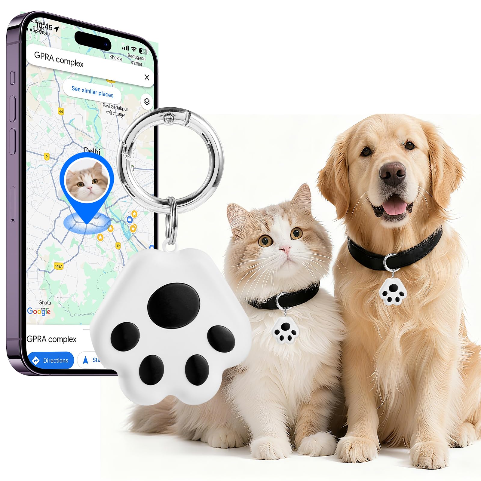 VVyL Pet GPS Tracker compact unit for dogs and cats—real-time locating anytime, anywhere.