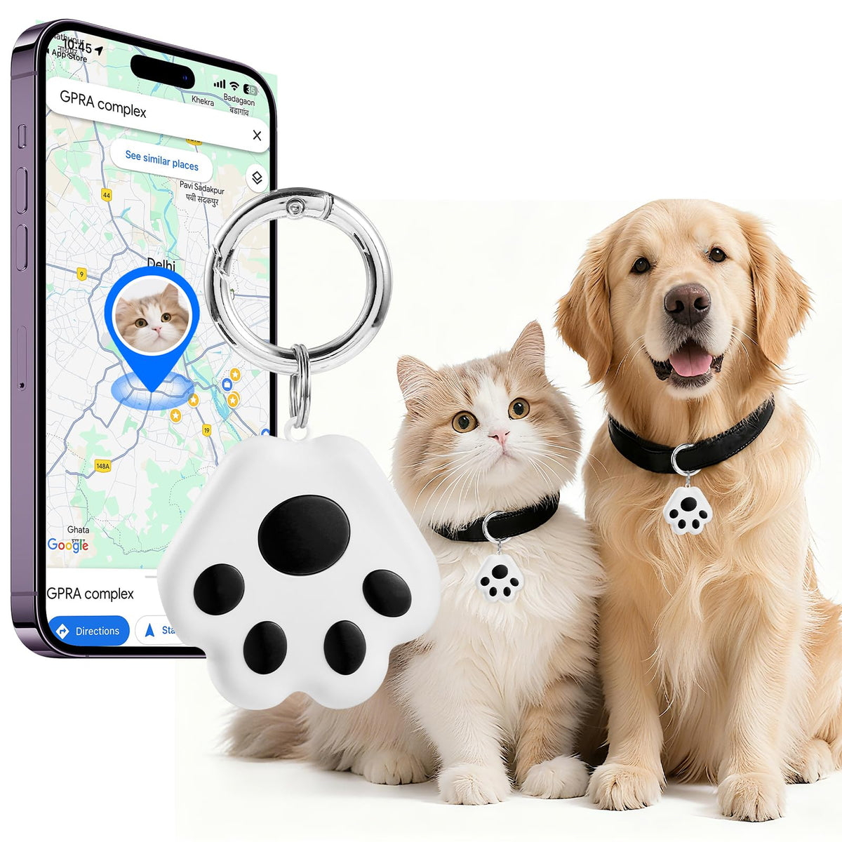 VVyL Pet GPS Tracker compact unit for dogs and cats—real-time locating anytime, anywhere.